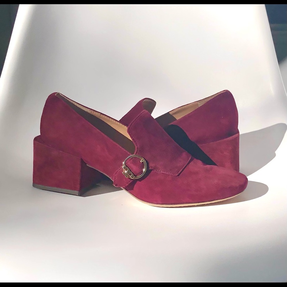 Tory Burch - Tess Loafer, Lancaster Suede, 2 inch Heel, Leather Sole, Size 9